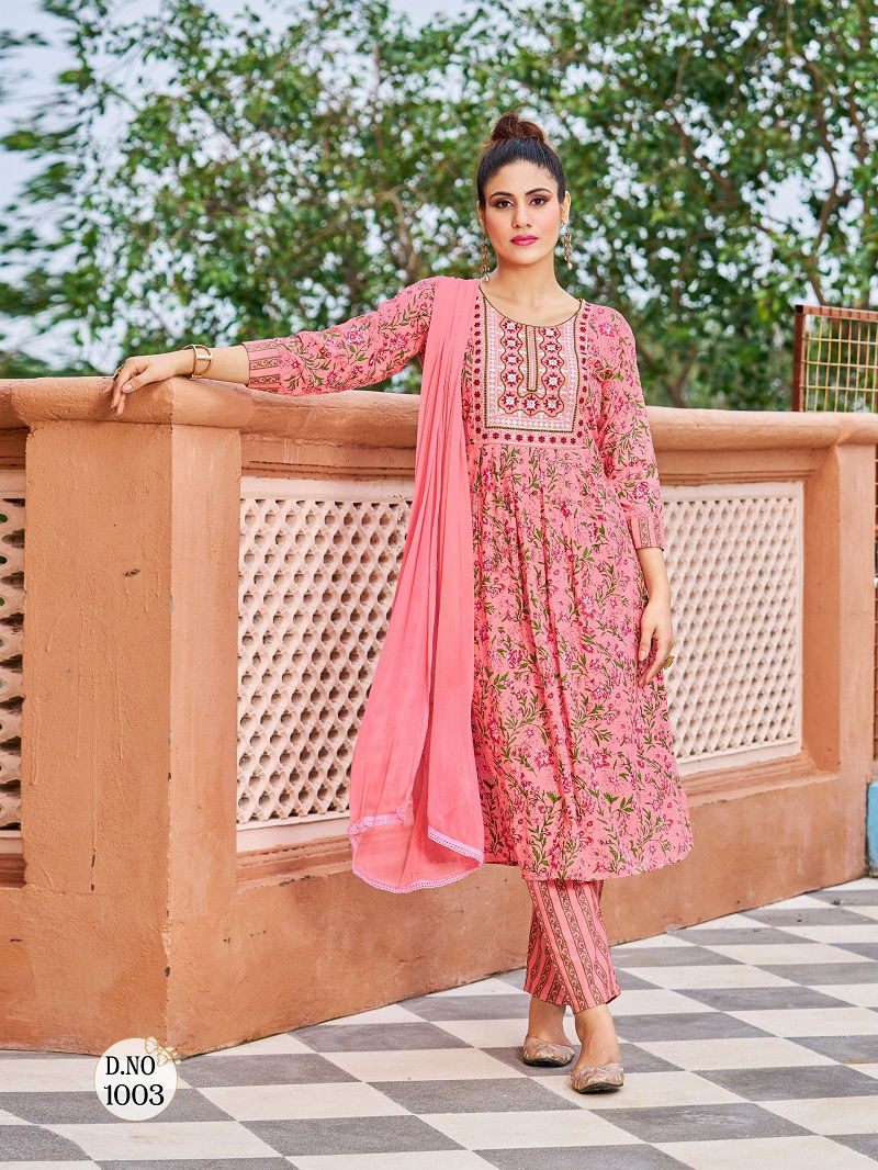Blue Hills Senorita Vol 20 Rayon Printed Naira Cut Kurti With Dupatta Wholesale Suppliers In Mumbai
